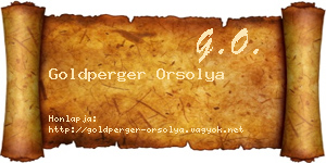 Goldperger Orsolya névjegykártya